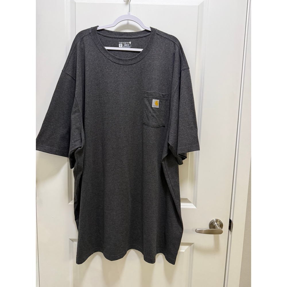 Carhartt K87 Loose Fit Heavyweight Pocket T-Shirt Charcoal Grey 4XL Tall Mens